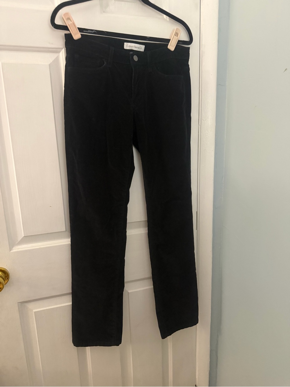 Calvin Klein Jeans Black Corduroy Straight Leg Pants Size 6